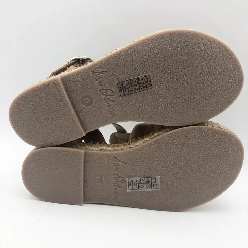 Sam Edelman Girls Kora Sandals US 13 EU 31 Brown Leather NIB